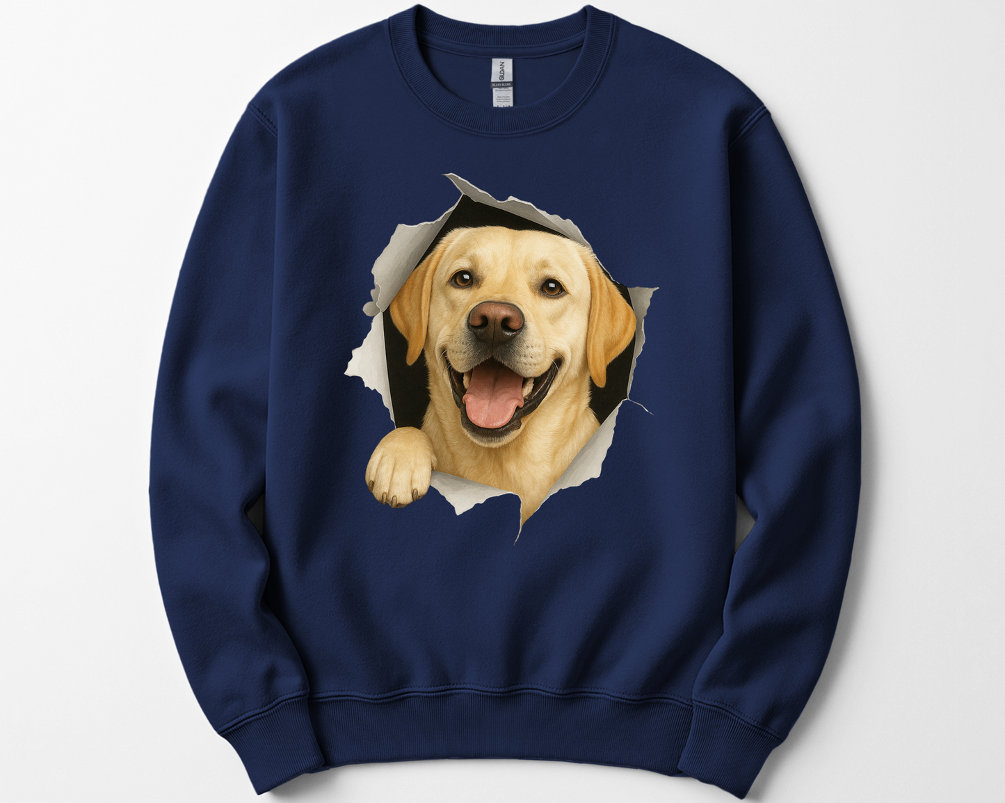 Peeking Yellow Lab Sweatshirt – Adorable Labrador Lover Gift, Cute Dog Mom Crewneck, Funny Pet Owner Shirt