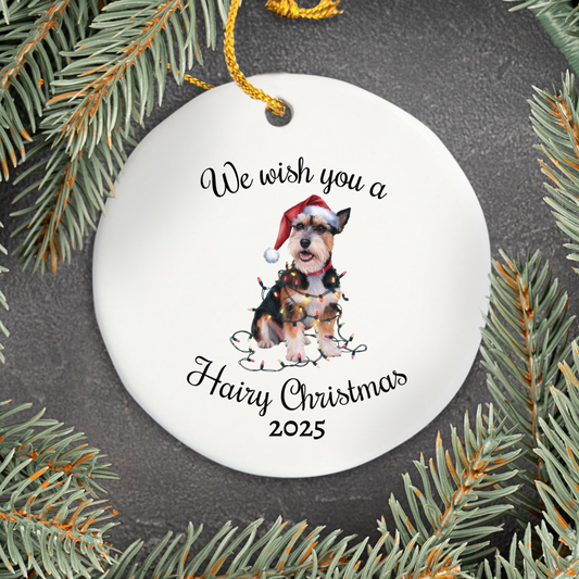 Christmas Norfolk Terrier Ornament, Christmas Lights Dog Keepsake