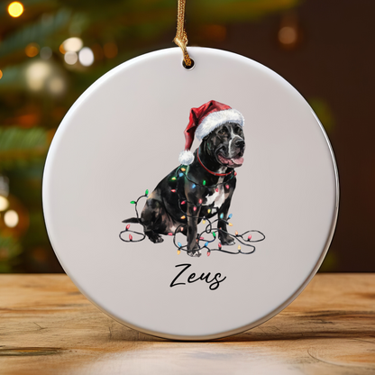 Personalized Cane Corso Christmas Ornament, Festive Dog Keepsake, Ceramic Tree Decoration