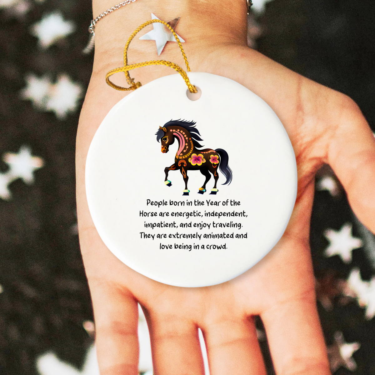 Chinese Zodiac Horse Ornament, Year of the Horse Horoscope Gift for Lunar New Year