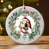 Load image into Gallery viewer, Personalized Yellow Lab Christmas Ornament