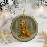 Load image into Gallery viewer, Personalized Greyhound Christmas 3D Clay-Style Dog Keepsake