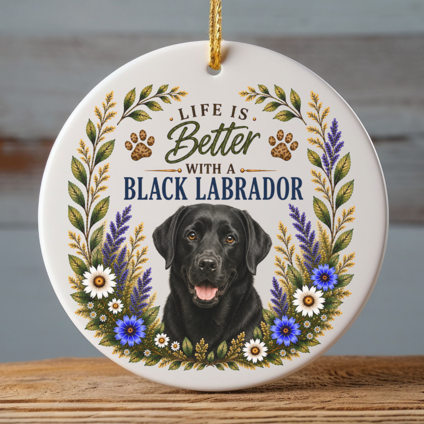 Black Lab Ornament, Labrador Retriever Gift, Black Lab Mom Gift, Dog Lover Keepsake