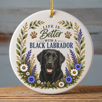 Black Lab Ornament, Labrador Retriever Gift, Black Lab Mom Gift, Dog Lover Keepsake