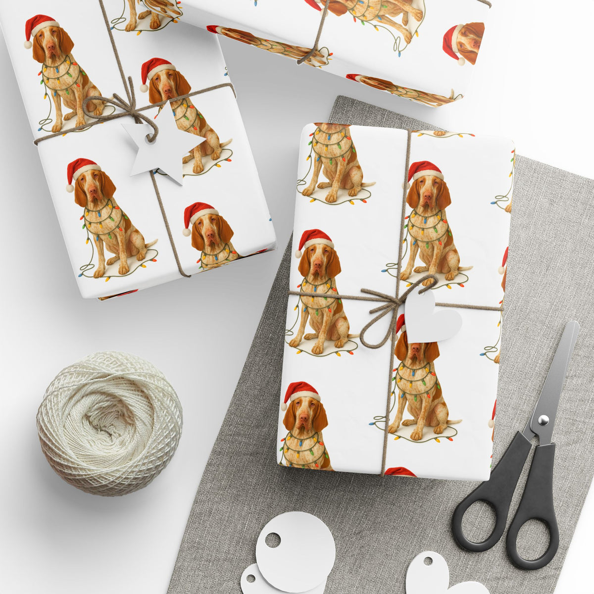 Bracco Italiano Christmas Lights Wrapping Paper