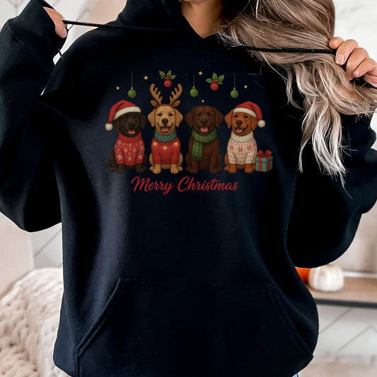 Merry Christmas Labrador Hoodie, Sweatshirt or Tee