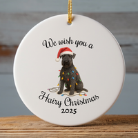 Load image into Gallery viewer, Kerry Blue Terrier Ornament, Christmas Lights Dog Keepsake
