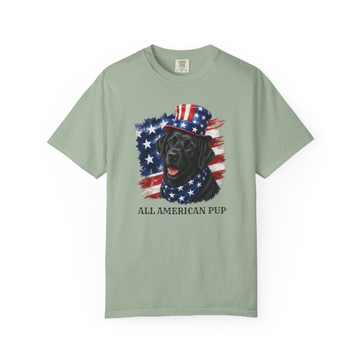 Patriotic Black Lab All American Pup Shirt