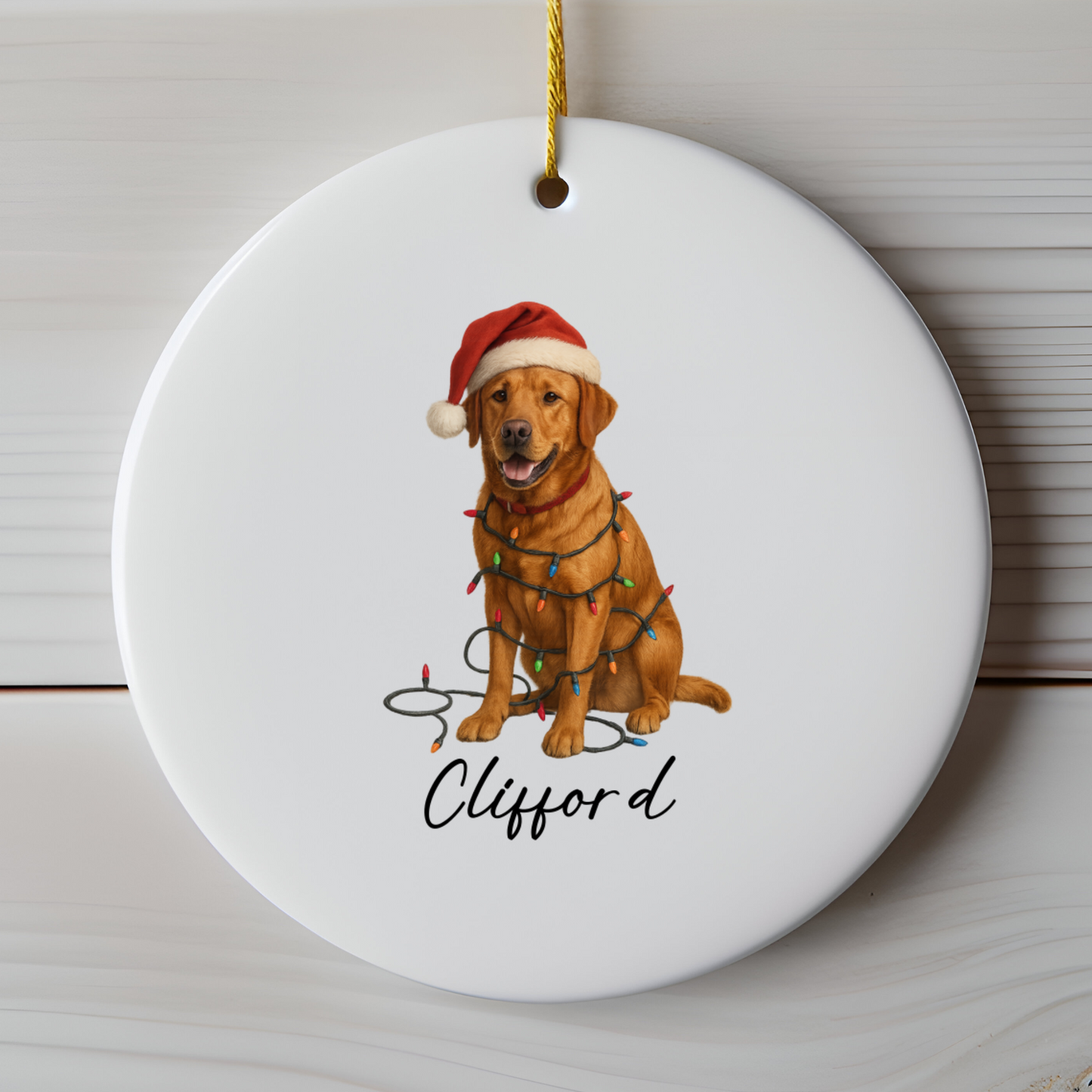 Personalized Fox Red Labrador Retriever Ornament