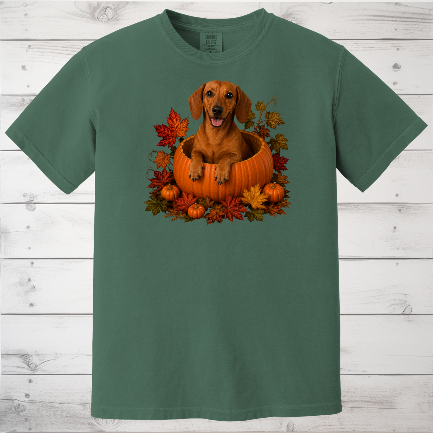 Red Dachshund Pumpkin Shirt