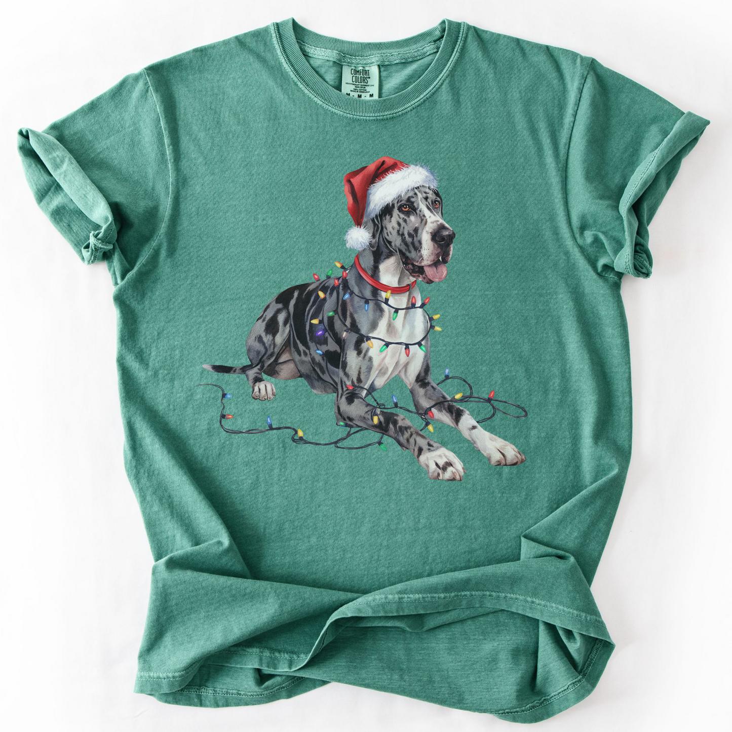 Christmas Great Dane Shirt, Christmas Lights Dog Shirt, Christmas Dog, Great Dane Mom Shirt, Gift for Dog Lover, Great Dane