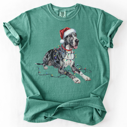 Christmas Great Dane Shirt, Christmas Lights Dog Shirt, Christmas Dog, Great Dane Mom Shirt, Gift for Dog Lover, Great Dane