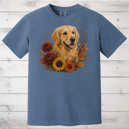 Golden Retriever Autumn Floral Shirt