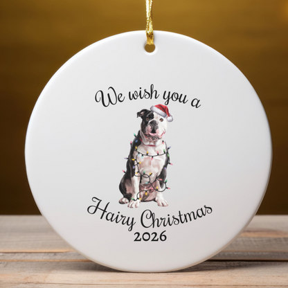 Christmas American Bulldog Ornament, Christmas Lights Dog Keepsake, Christmas Dog, American Bulldog Mom, Gift For Dog Lover
