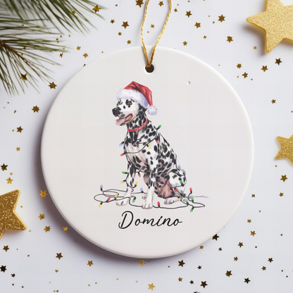 Dalmatian Christmas Ornament, Personalized Dog Ornament