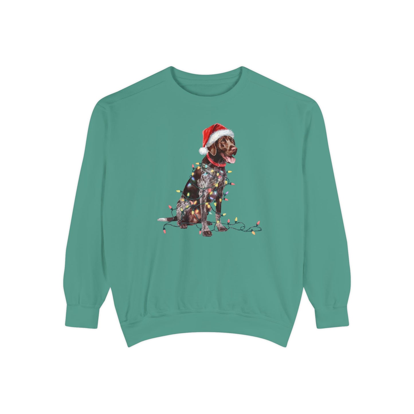 Christmas German Shorthaired Pointer Sweatshirt, Christmas Lights Dog, Christmas Dog, German Shorthaired Pointer Mom, Gift for Dog Lover