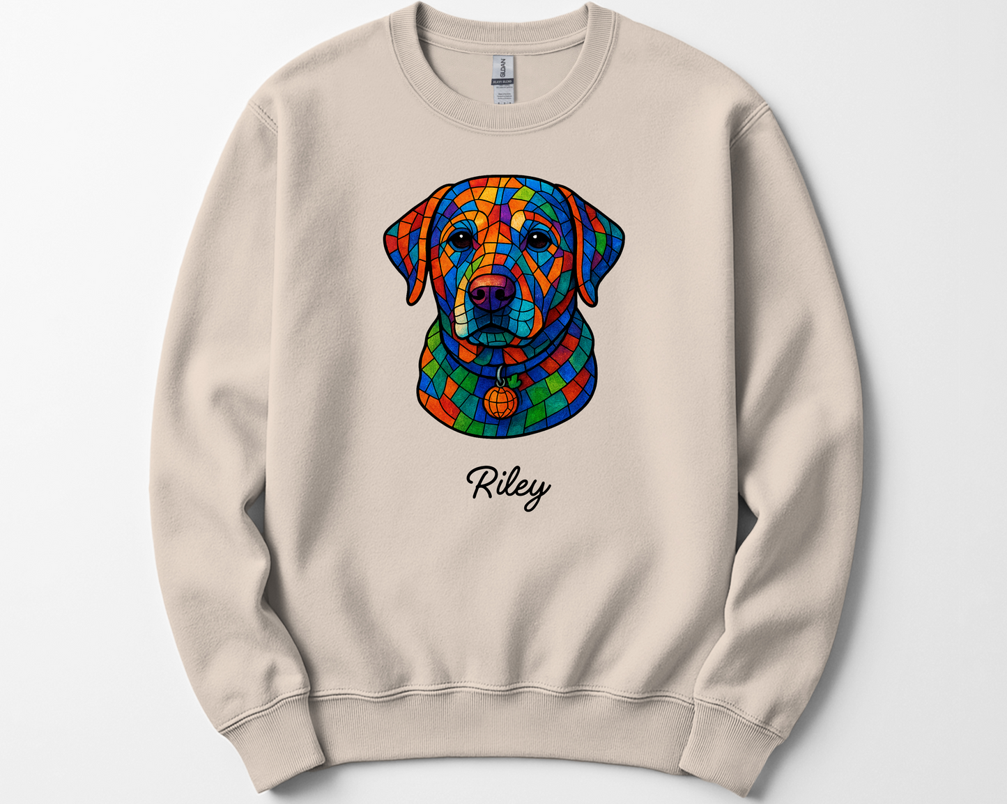 Personalized Geometric Tile Dog Head Shirt