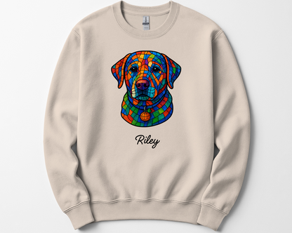 Personalized Geometric Tile Dog Head Shirt