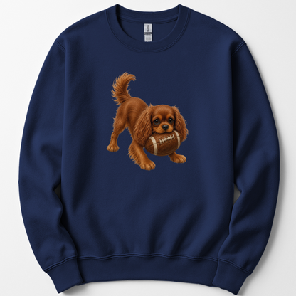 Ruby Cavalier Football Sweatshirt Cute Dog Lover Game Day Crewneck Cavalier Mom Gift