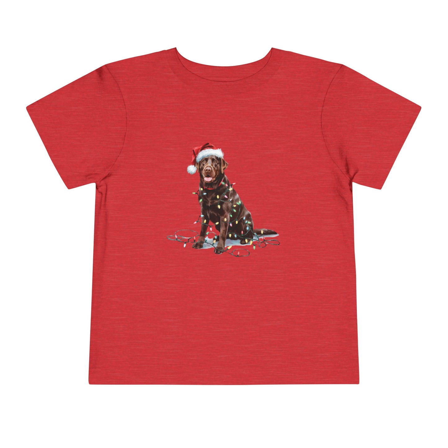 Christmas Chocolate Labrador Toddler Shirt, Christmas Lights Dog Tee, Christmas Dog, Lab Tee for Toddlers, Gift for Dog Lover, Chocolate Lab