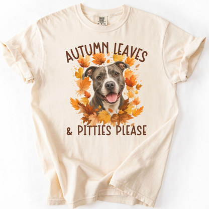 Pitbull Mom Fall Shirt, Autumn Leaves & Pitties Please