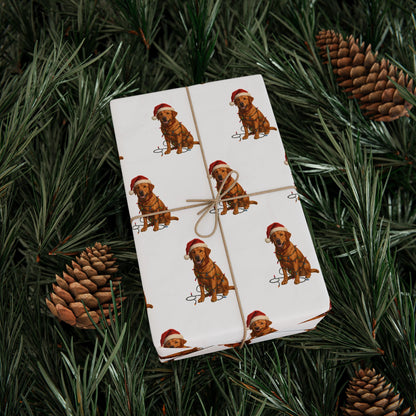 Fox Red Labrador Retriever Christmas Lights Wrapping Paper