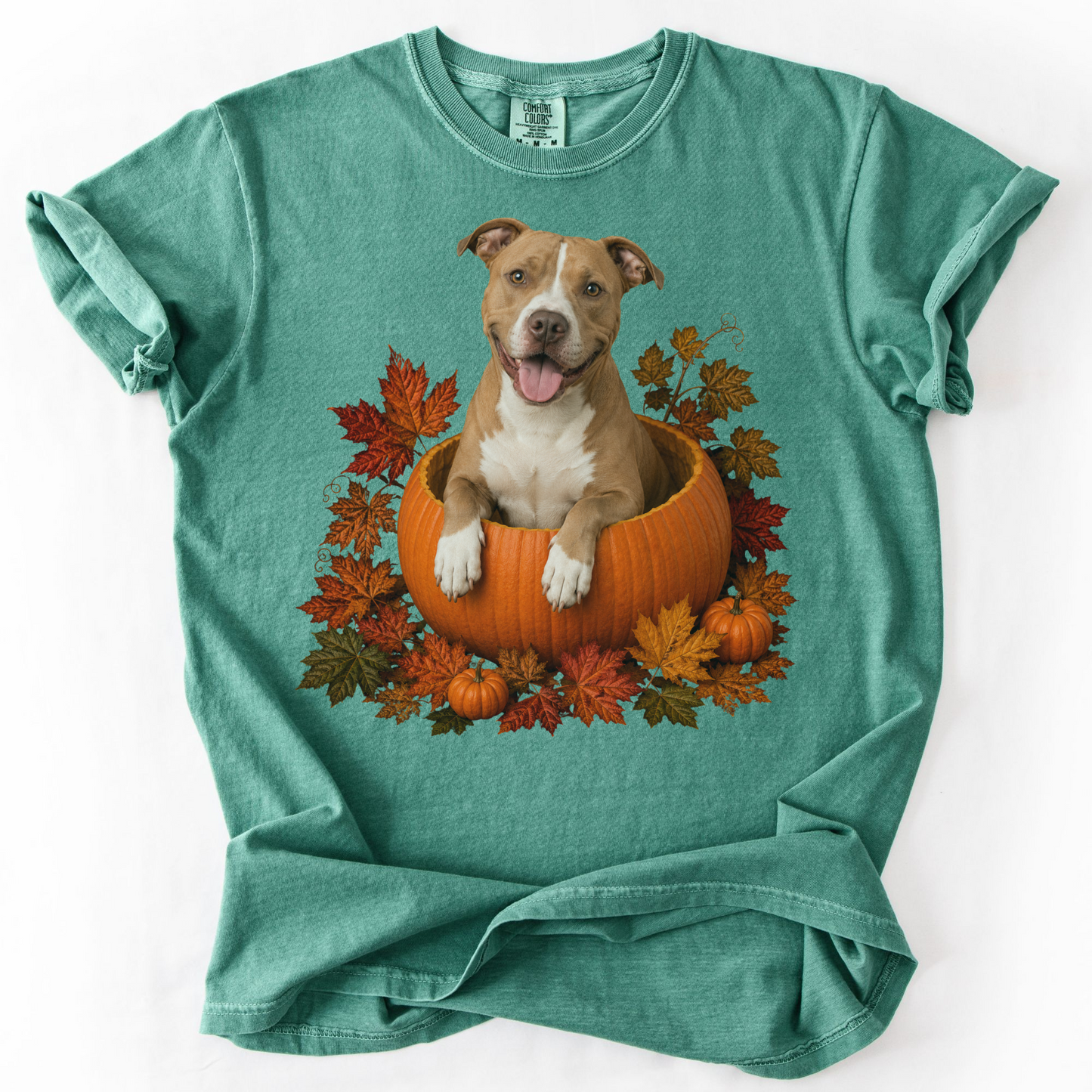 Pitbull Pumpkin Shirt Fall Dog Lover Autumn Comfort Colors Graphic Tee Cozy Gift Apparel