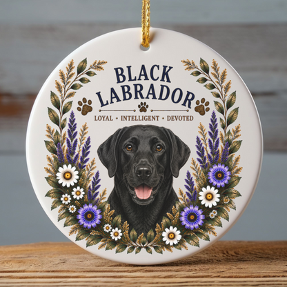 Black Lab Loyal • Intelligent • Devoted Ornament