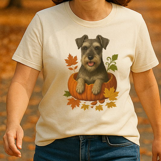 Schnauzer in Pumpkin Fall T-Shirt