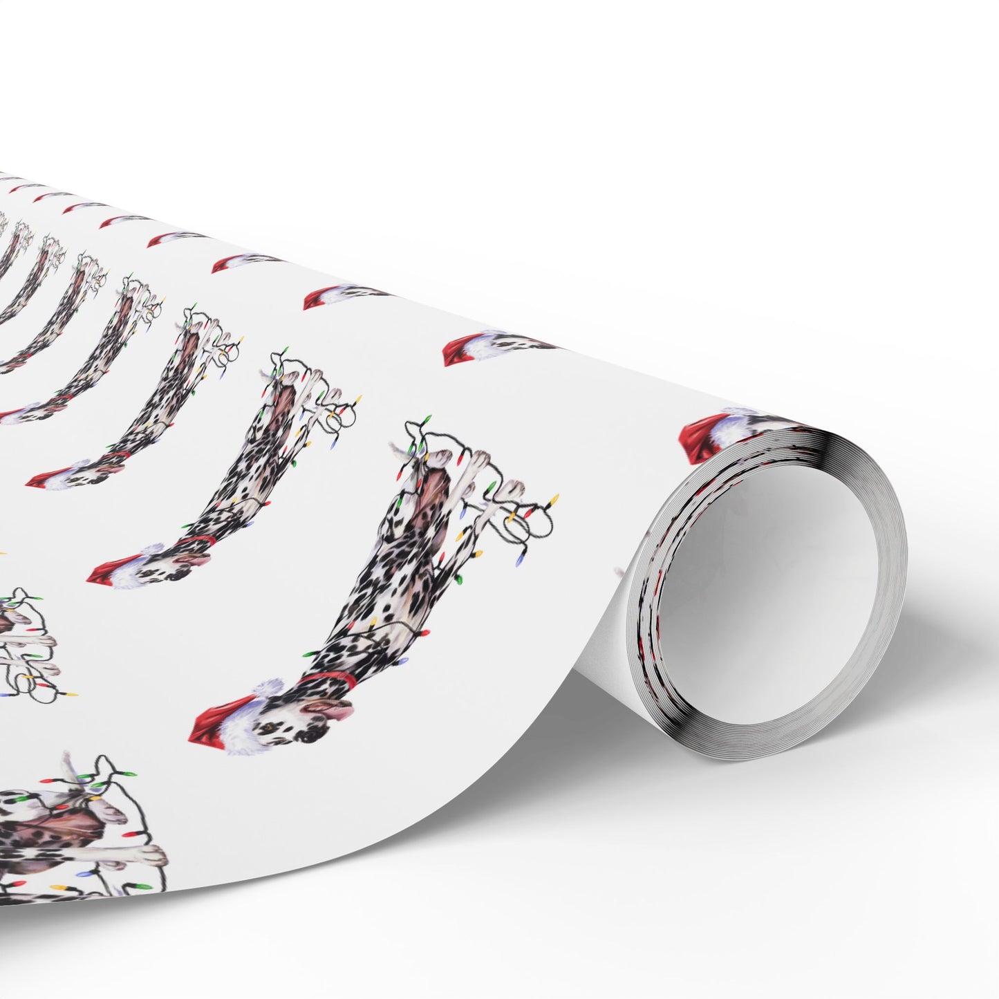 Dalmatian Christmas Lights Wrapping Paper