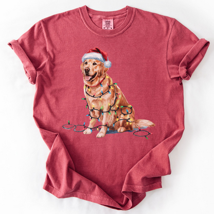 Christmas Golden Retriever Shirt, Christmas Lights Dog Shirt, Christmas Dog, Golden Retriever Mom, Gift for Dog Lover, Golden Retriever
