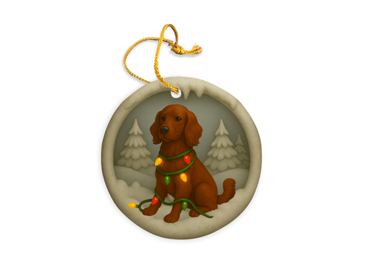 Personalized Irish Setter Christmas 3D Clay-Style Dog Keepsake