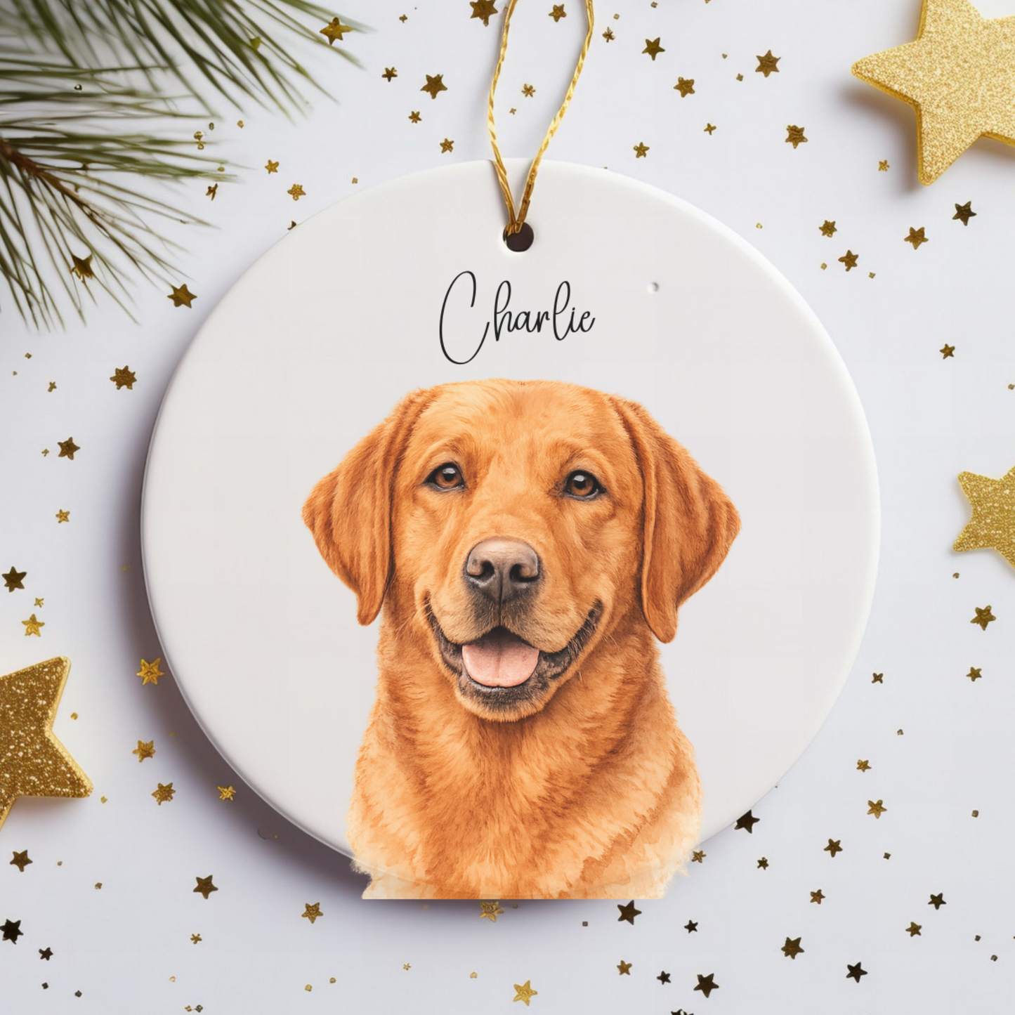 Personalized Watercolor Pet Photo Ornament