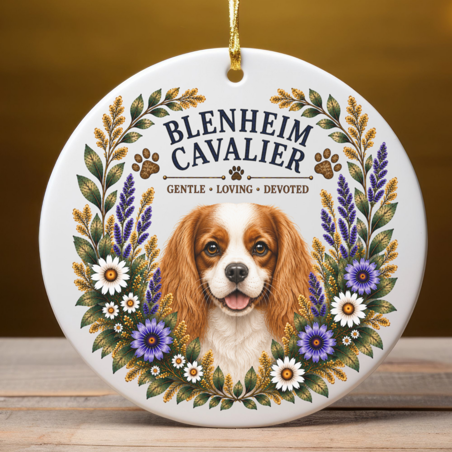 Blenheim Cavalier Ornament, Cavalier King Charles Spaniel Gift, Dog Mom Keepsake