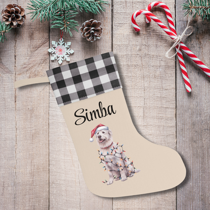 Personalized Kuvasz Christmas Stocking, Holiday Decor Gift for Pet Lovers