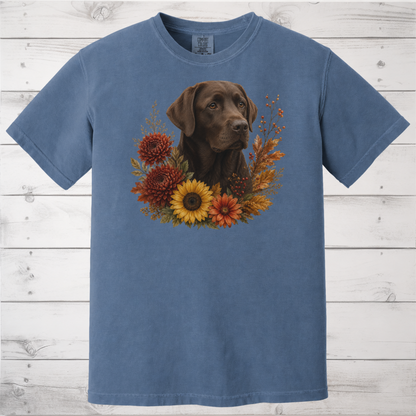 Chocolate Labrador Autumn Floral Shirt