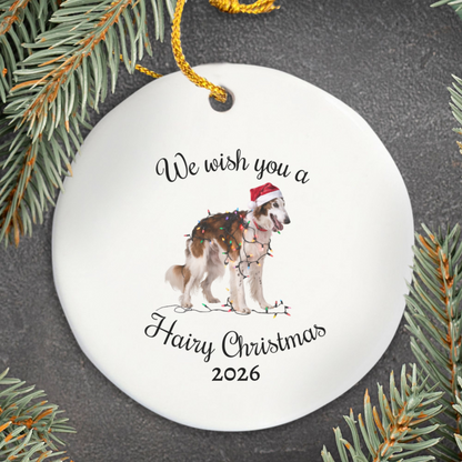 Christmas Borzoi Ornament, Christmas Lights Dog Keepsake, Christmas Dog, Borzoi Mom, Gift For Dog Lover, Borzoi