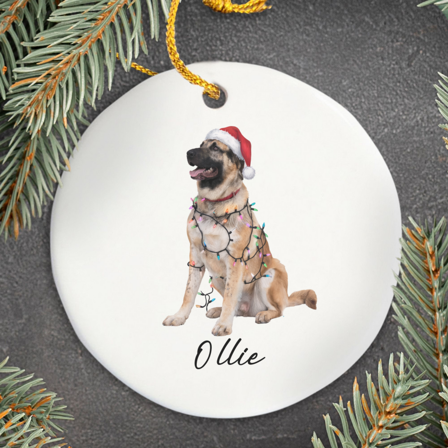 Personalized Anatolian Shepherd Christmas Ornament, Dog Lover Holiday Pet Keepsake
