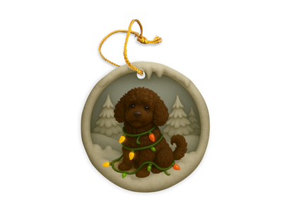 Personalized Portuguese Water Dog Christmas 3D Clay-Style Dog Keepsake