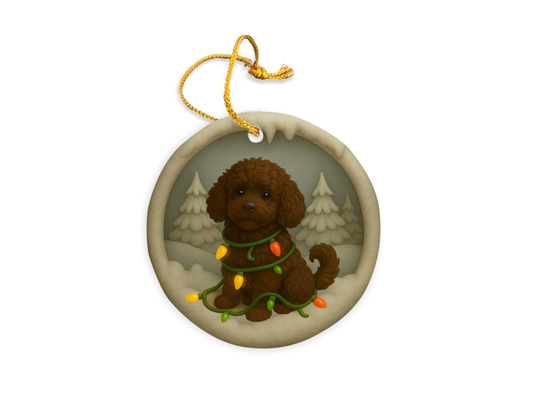Personalized Portuguese Water Dog Christmas 3D Clay-Style Dog Keepsake