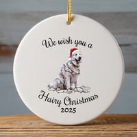 Load image into Gallery viewer, Christmas Great Pyrenees Ornament, Christmas Lights Dog Keepsake
