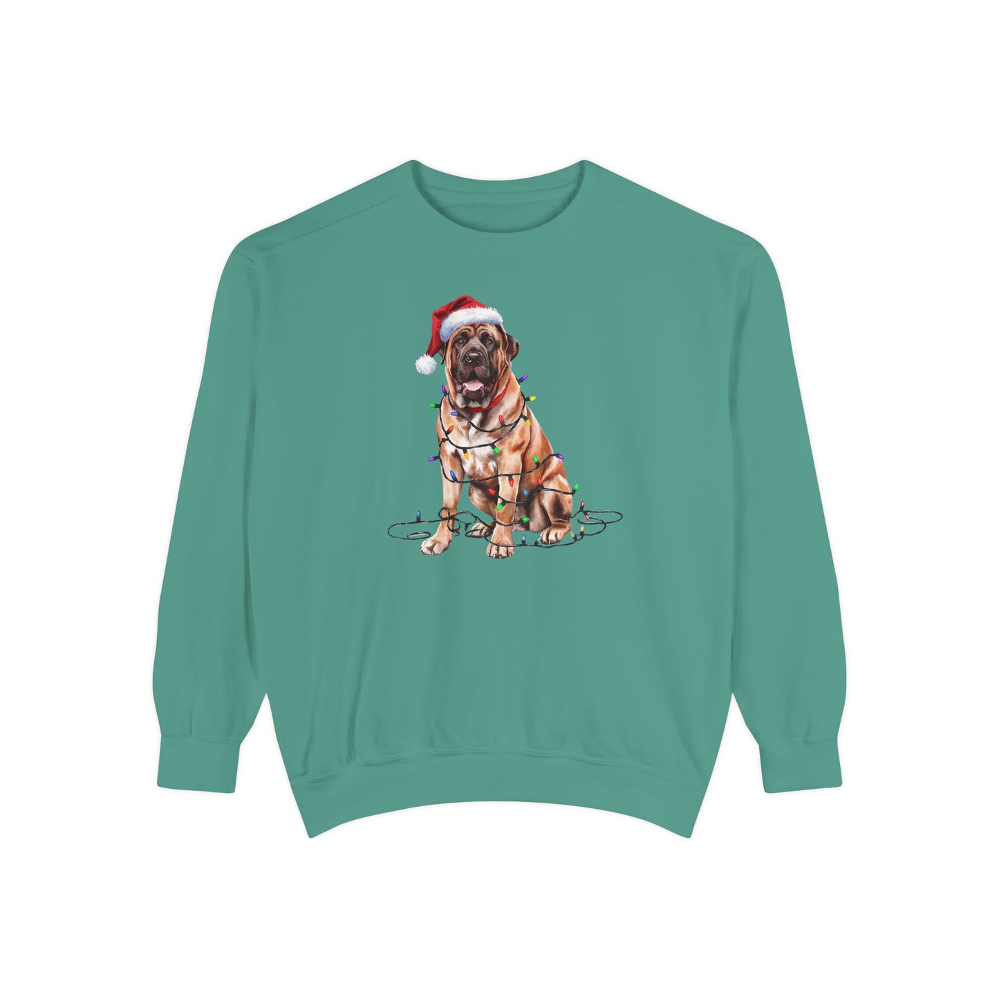 Christmas Mastiff Sweatshirt, Mastiff Mom, Christmas Lights Dog, Christmas Dog, Gift for Dog Lover, Mastiff Lover Sweatshirt