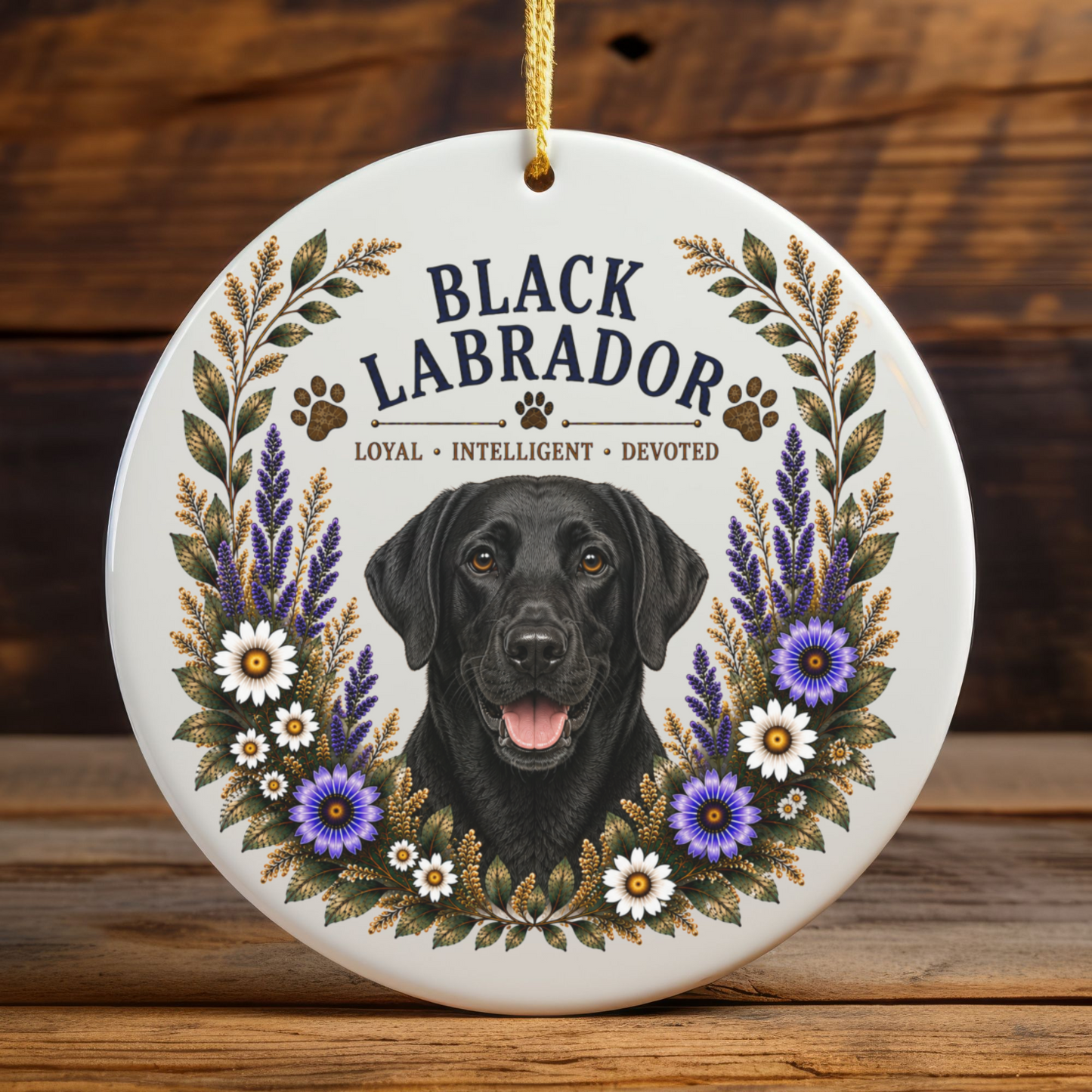 Black Lab Loyal • Intelligent • Devoted Ornament