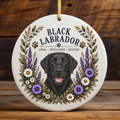 Black Lab Loyal • Intelligent • Devoted Ornament