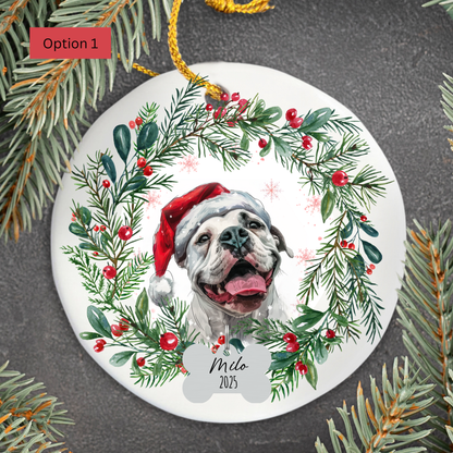 Personalized American Bulldog Christmas Ornament