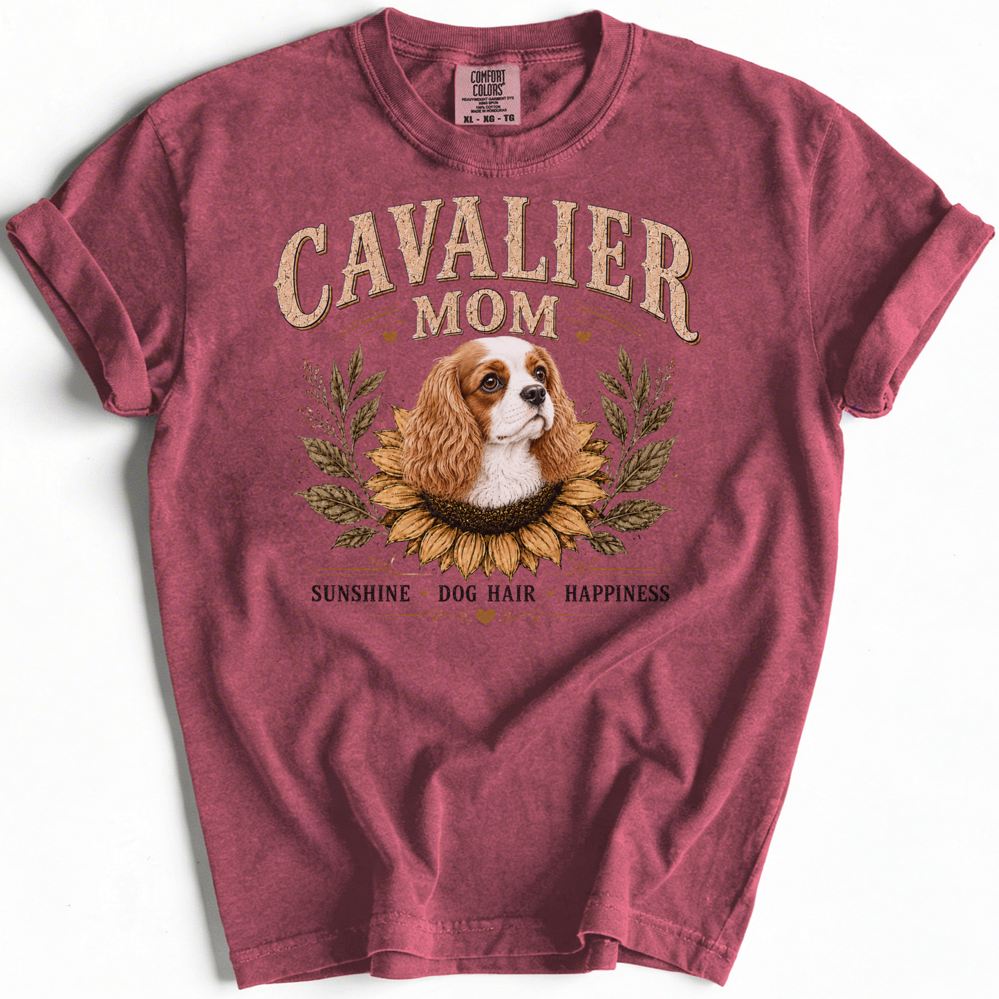Blenheim Cavalier Mom Shirt, Cavalier King Charles Spaniel Tee, Sunflower Dog Lover Gift