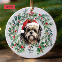 Load image into Gallery viewer, Personalized Shih Tzu Ornament, Custom Dog Christmas Keepsake, Customized Pet Name Ornament, Pet Memorial Ornament, Custom Dog Keepsake
