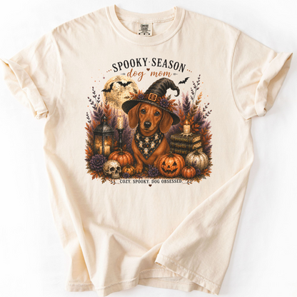 Red Dachshund Spooky Season Dog Mom Halloween Shirt