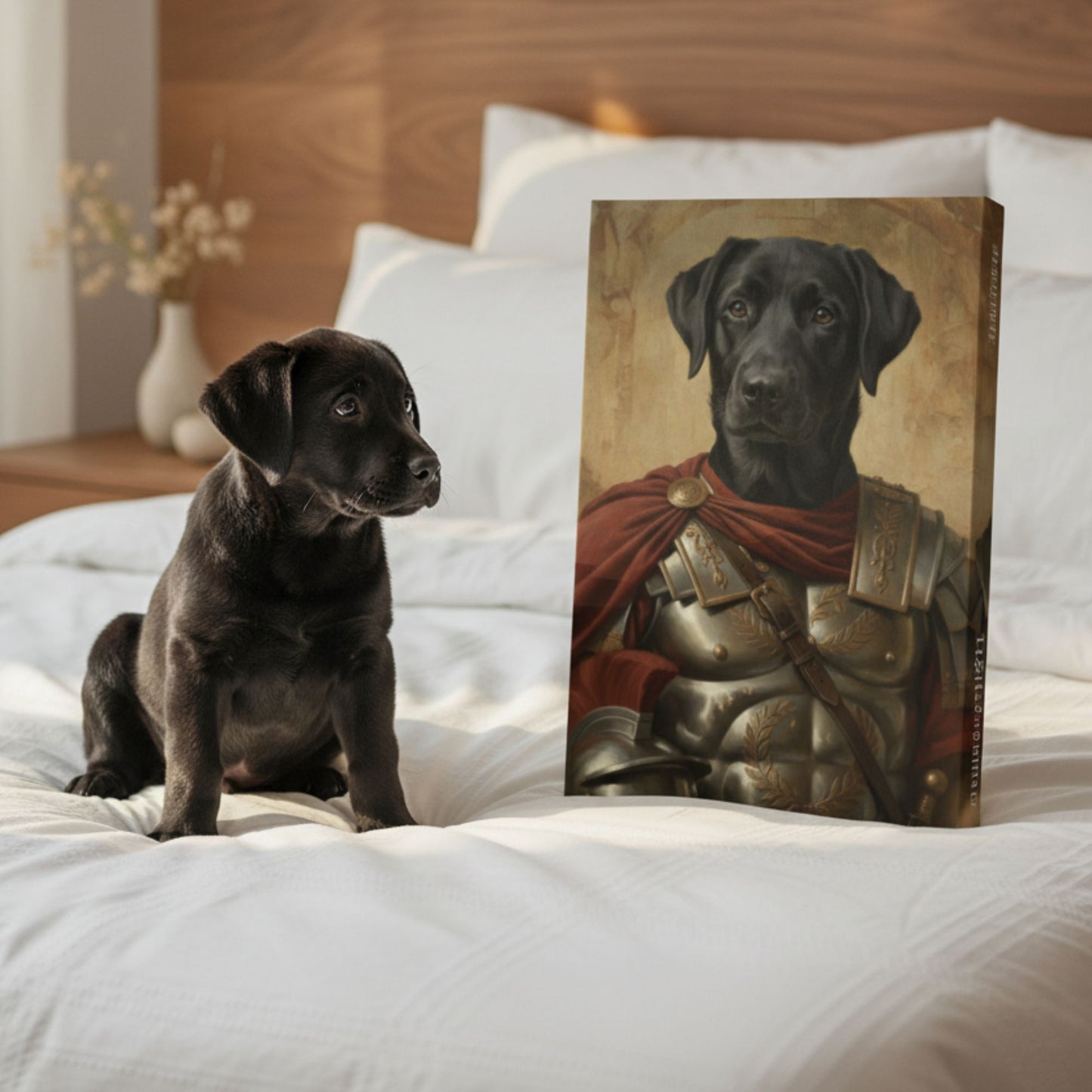 Custom Pet Roman Warrior Portrait – Personalized Dog or Cat Canvas