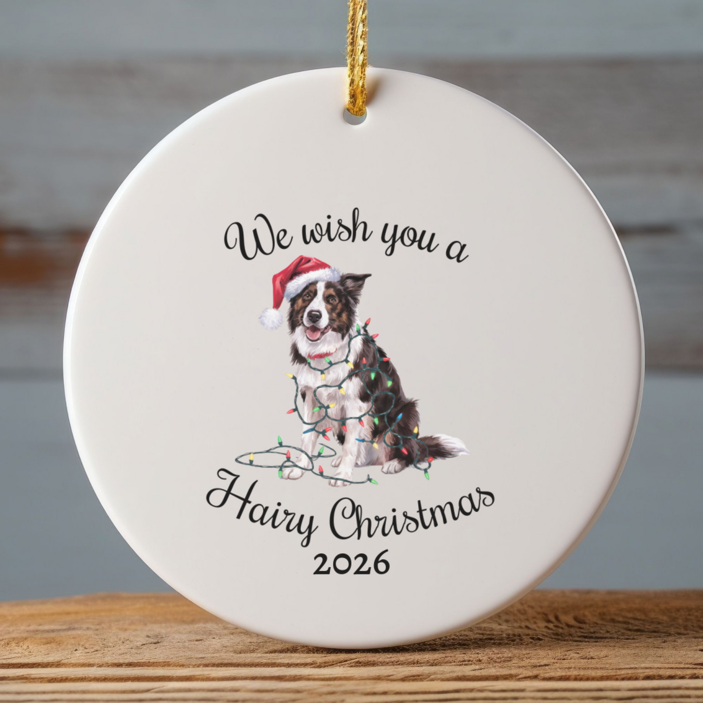 Christmas Border Collie Ornament, Border Collie Mom, Christmas Lights Dog Keepsake, Christmas Dog, Gift For Dog Lover, Border Collie
